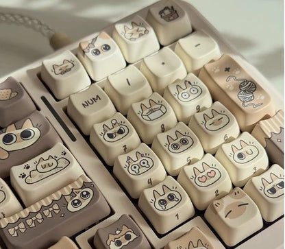 Cat Ear-shaped Keycaps With Five-sided Dye-sublimation Printing