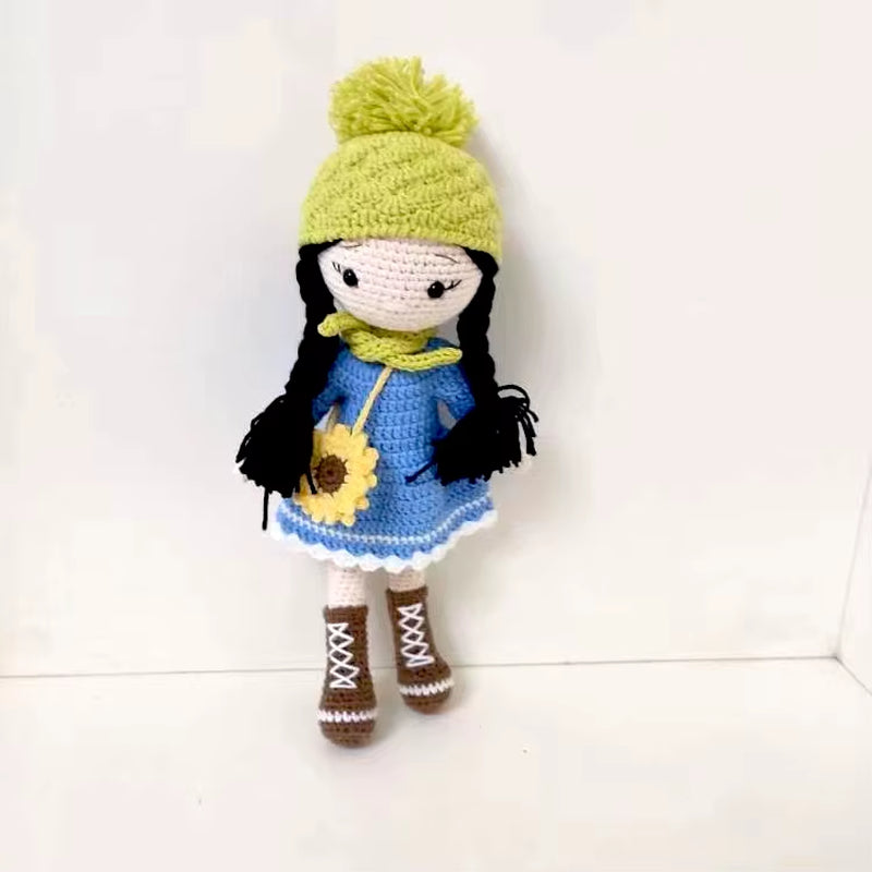 Custom Color Organic Cotton Handmade Girl Doll Girl Ballerina Knitted Doll Gift L for Children'S Day Christmas Day