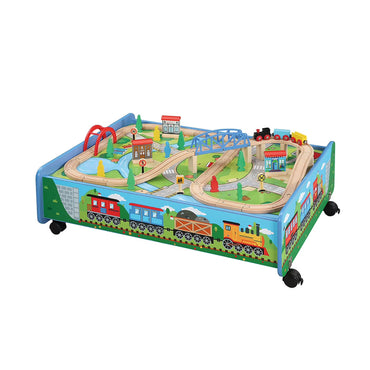 Train Set with Table and Play Board, 62 Pc.