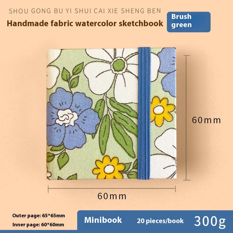 Feiluniao Watercolor Notebook Fabric Handmade Mini Portable Portable Character Sketch Hand Painted Graffiti Drawing Book