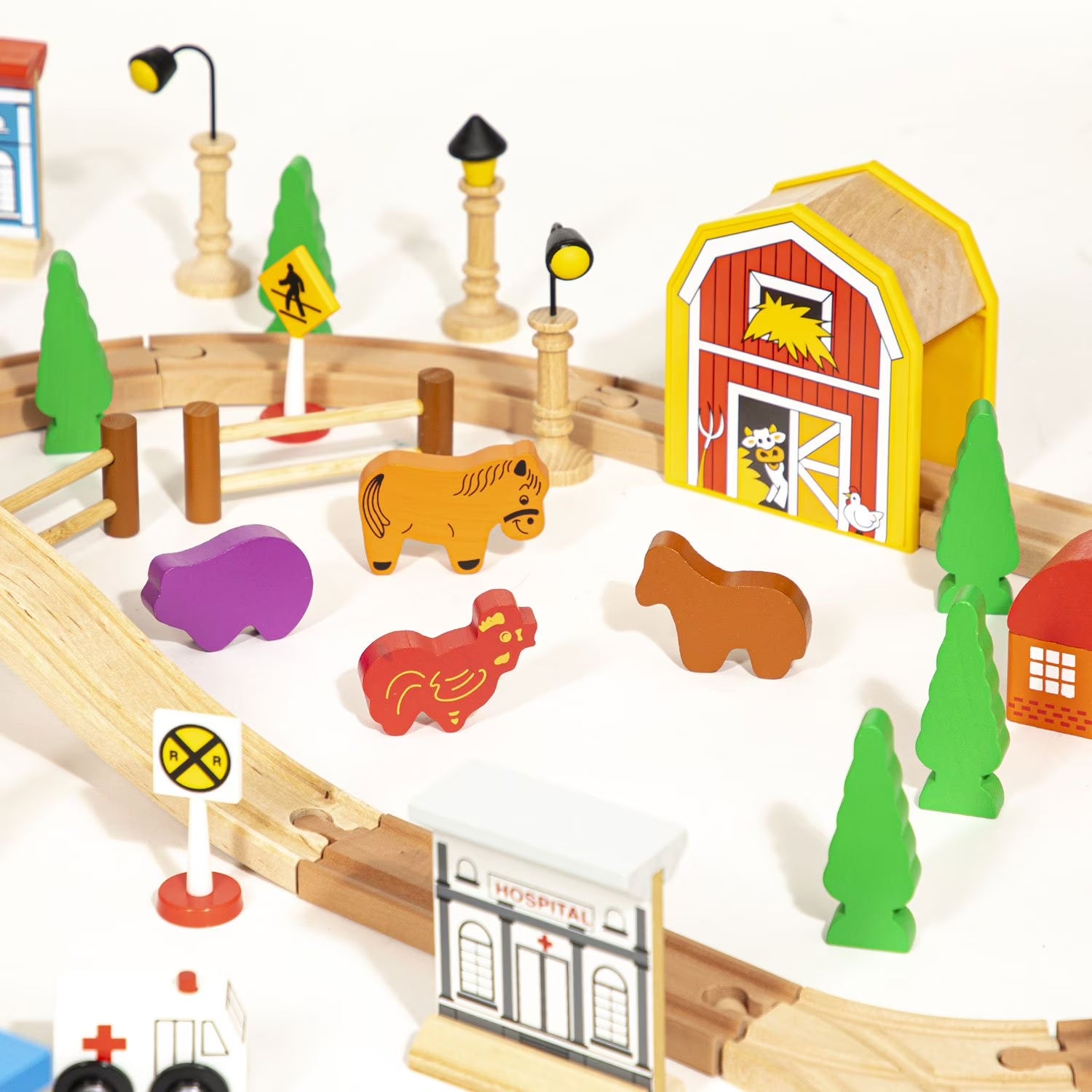 Wooden Train Set, 100 Pc.