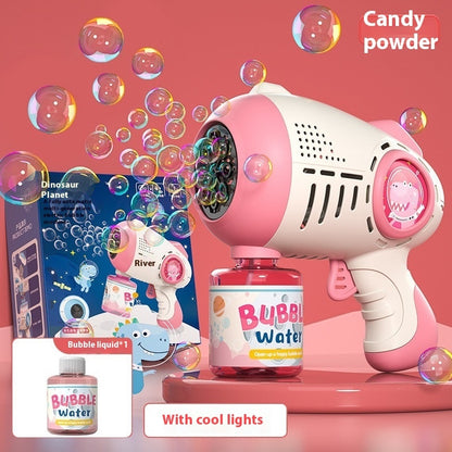 Children's Bubble Machine Handheld Automatic Dinosaur Space Lock And Load Spray Blowing Bubble Machine Internet Celebrity Toys
