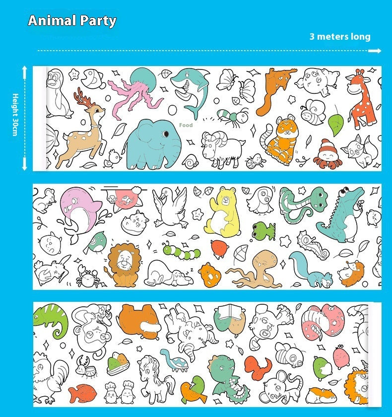 3 M Super Long Children's Graffiti Scroll Enlightenment Puzzle
