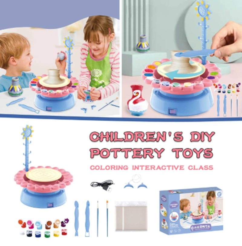 Electric Pottery Drawing Machine Clay Toy Diy Set - LJ Enterprise