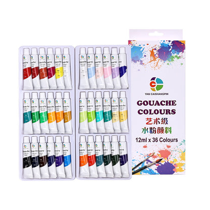 Gouache Full Set Art Supplies Brush Painting Tools Children Watercolor Coloring 36241812 Colors - LJ Enterprise