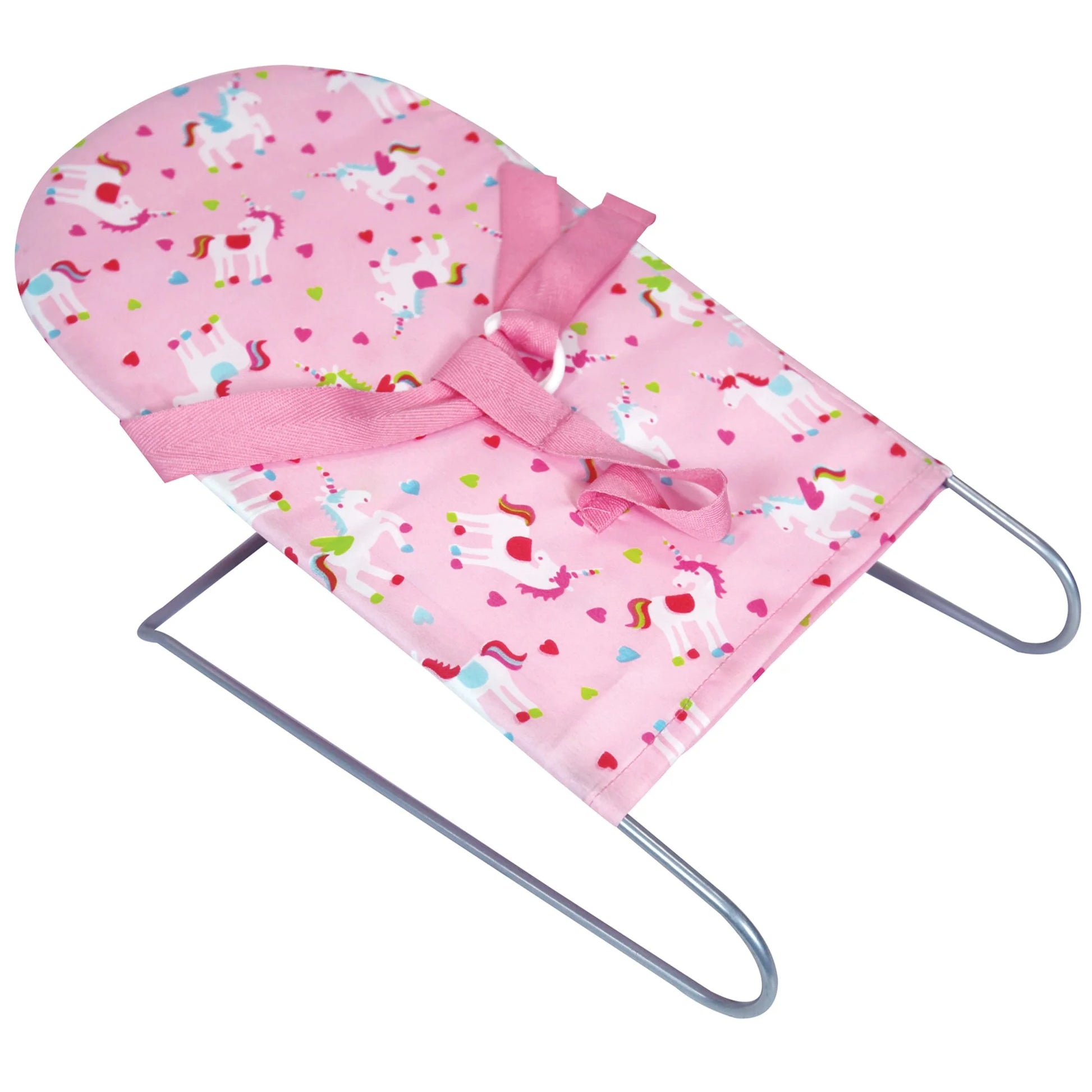 : Doll Nursery Play Set - Pink Unicorn - 24Pc Accessories for Dolls up to 11", Bed-Play Gym-Stroller-Bouncer-Bag, Feeding & Care Toys, Kids 3+