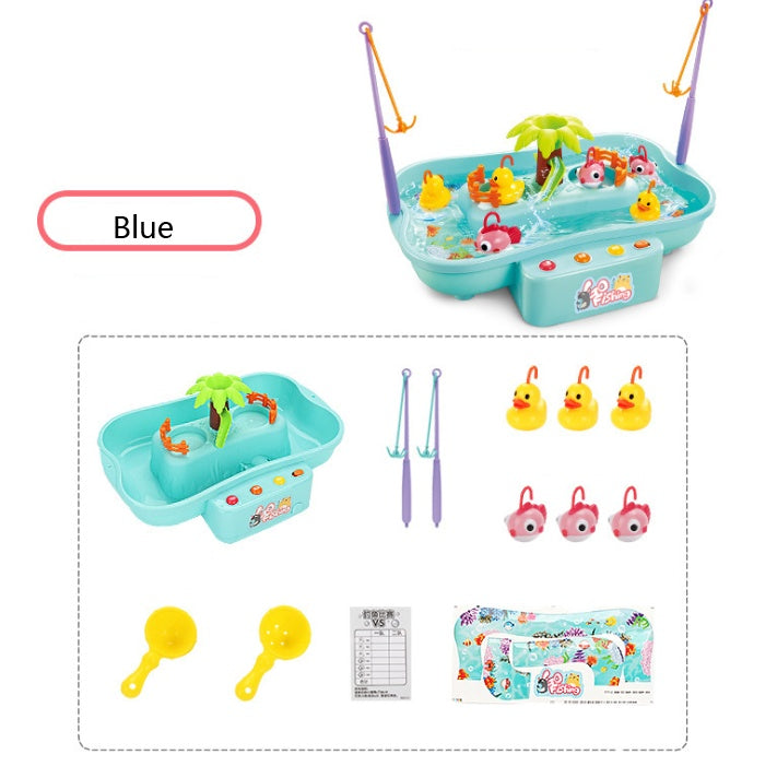 Electric water cycle Fishing Toy 
Dynamic music, cool lighting 
Toy Rotating 19.5  22  32cm