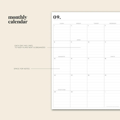 Daily Schedule Coil Notebook Cherry Red