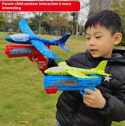 Children's Outdoor Catapult Bubble Plane Launch Gun Toy