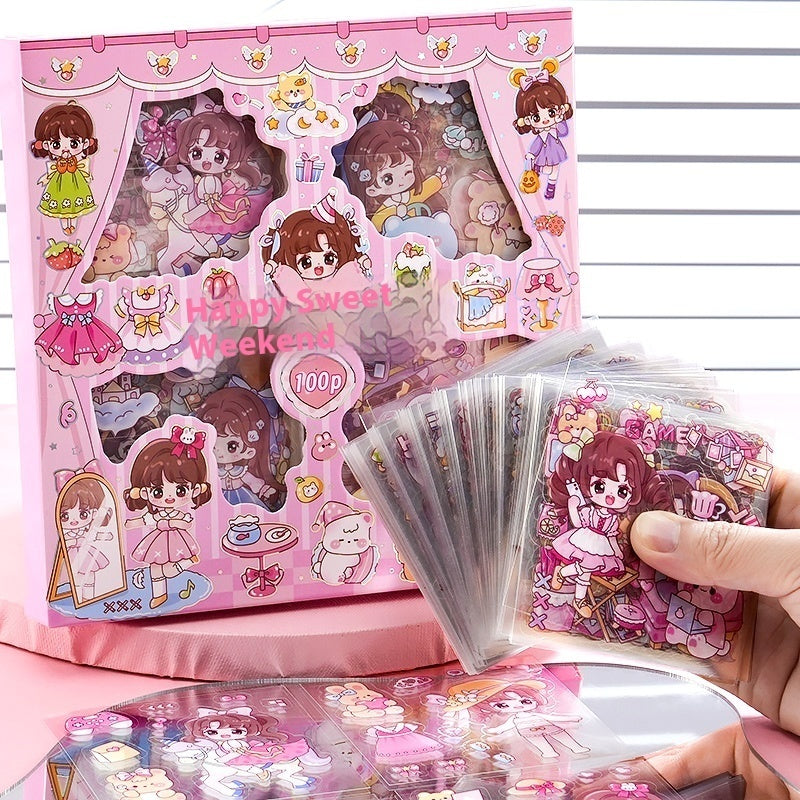 Twelve Constellation Stickers 00 Pieces Non-repeated Waterproof Goo Card Stickers Notebook Gift Box