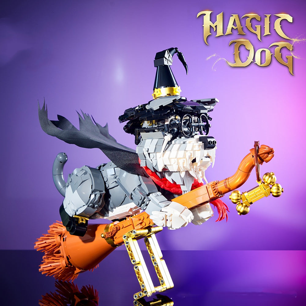 Magic Schnauzer Light Magic Broom Decoration Educational Assembled Toys