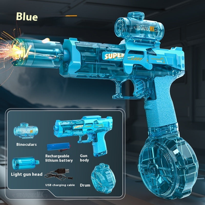 LED Lights Electric Water Guns Children Simulated Shooting Recoil Powerful Automatic Water Spray Gun Kids Summer Outdoor Toys - LJ Enterprise