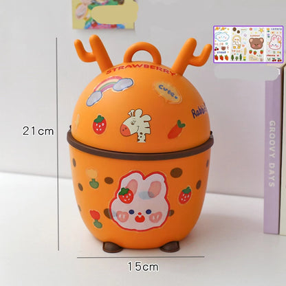 Desktop Trash Can Desk Organizer Bucket Office Mini Bear Trash Can