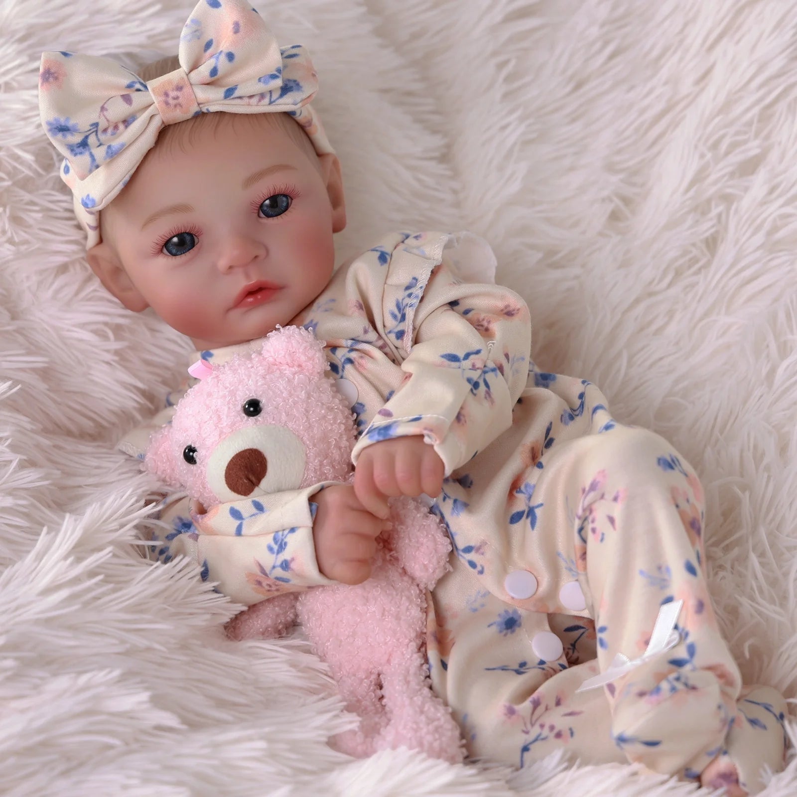 RSG 18" Lifelike Reborn Baby Dolls - Newborn - Soft Cloth Body Real Life Baby Dolls with Gift Box for Kids Age 3+