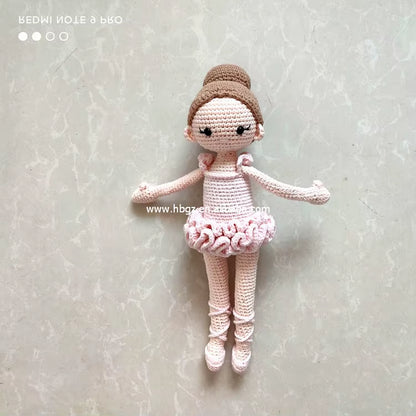 Custom Color Organic Cotton Handmade Girl Doll Girl Ballerina Knitted Doll Gift L for Children'S Day Christmas Day