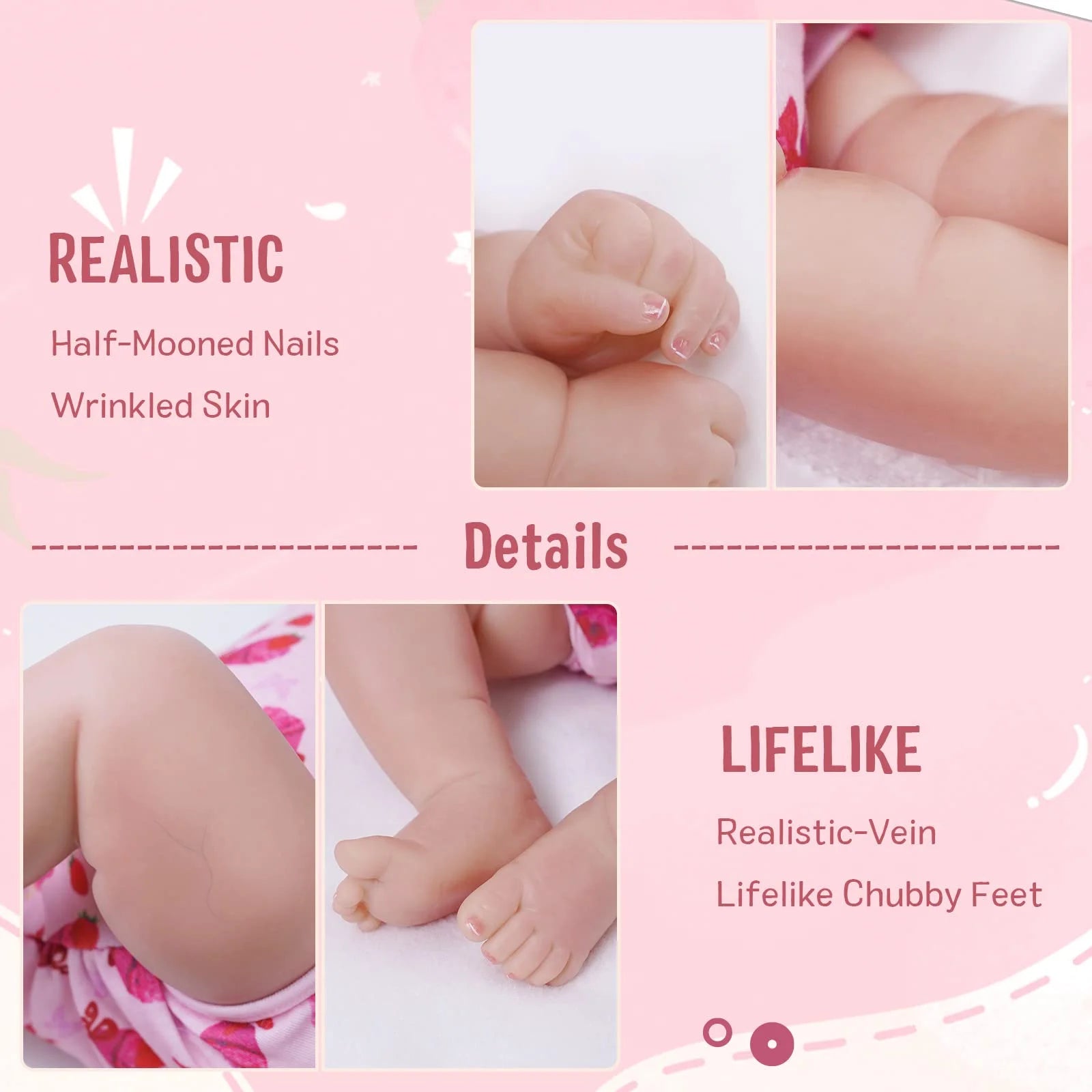 RSG Reborn Baby Dolls 20 Inch Soft Cloth Body Newborn Baby Adorable Smiling Dolls with Clothes for Kids Age 3+