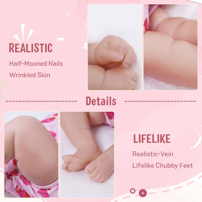 RSG Reborn Baby Dolls 20 Inch Soft Cloth Body Newborn Baby Adorable Smiling Dolls with Clothes for Kids Age 3+