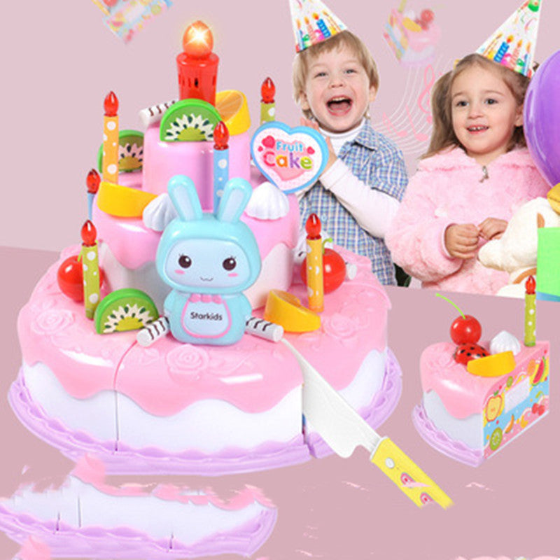 Creative Assembling Lights Singing Birthday Cake Modeling Toys