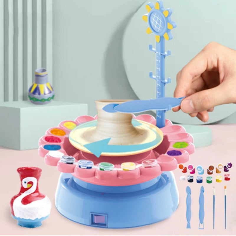 Electric Pottery Drawing Machine Clay Toy Diy Set - LJ Enterprise