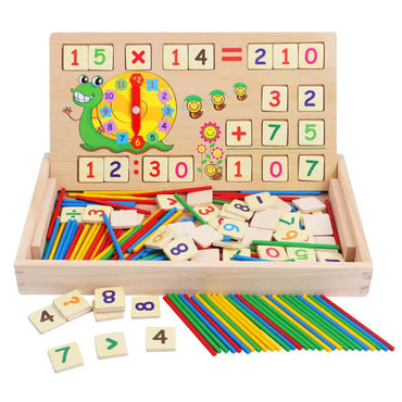 Baby Montessori Toy Math Woodentoy Learning Box Number Educational Game with Drawing Wooden Board Educational Toys for Children