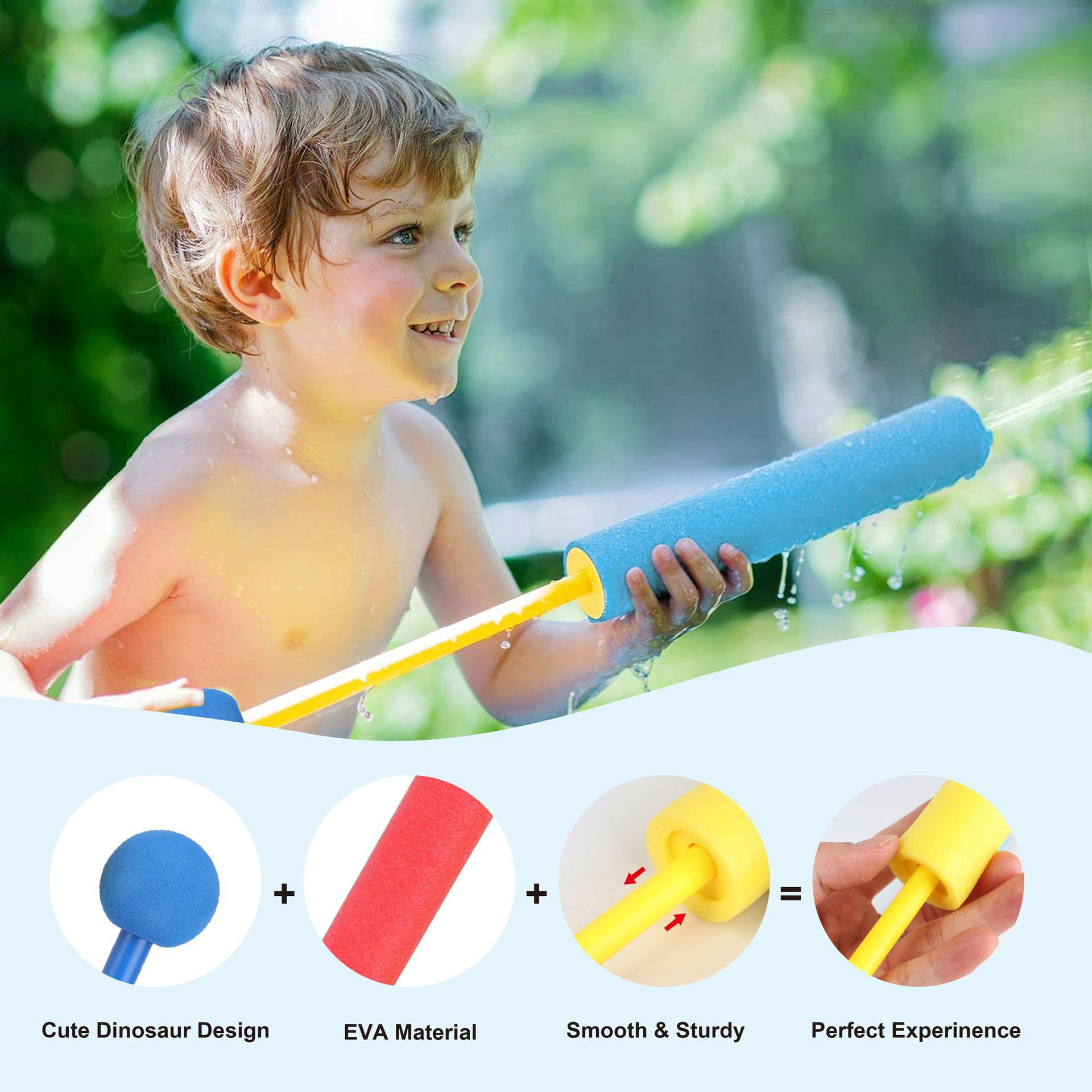 Summer EVA Pull-out Round Head Water Gun - LJ Enterprise