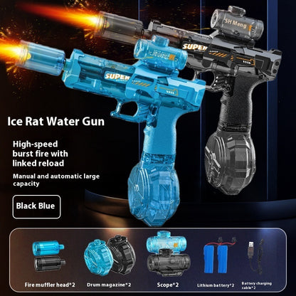 LED Lights Electric Water Guns Children Simulated Shooting Recoil Powerful Automatic Water Spray Gun Kids Summer Outdoor Toys - LJ Enterprise