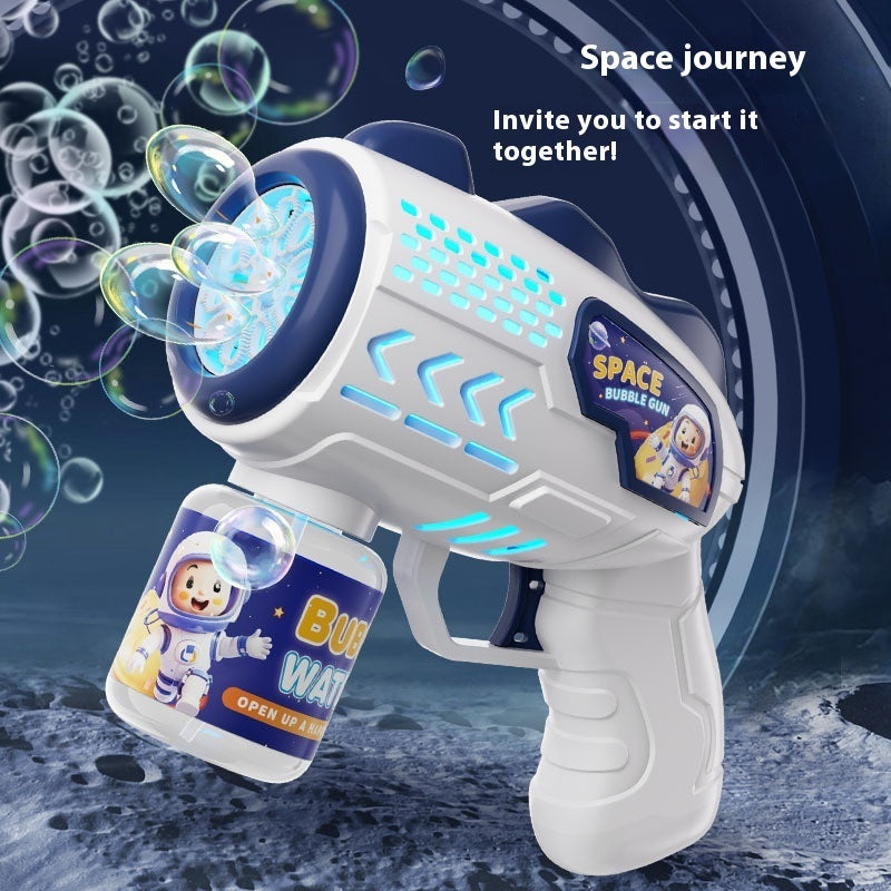 Bubble Machine Outer Space Astronauts Toy Automatic Gatling Electric