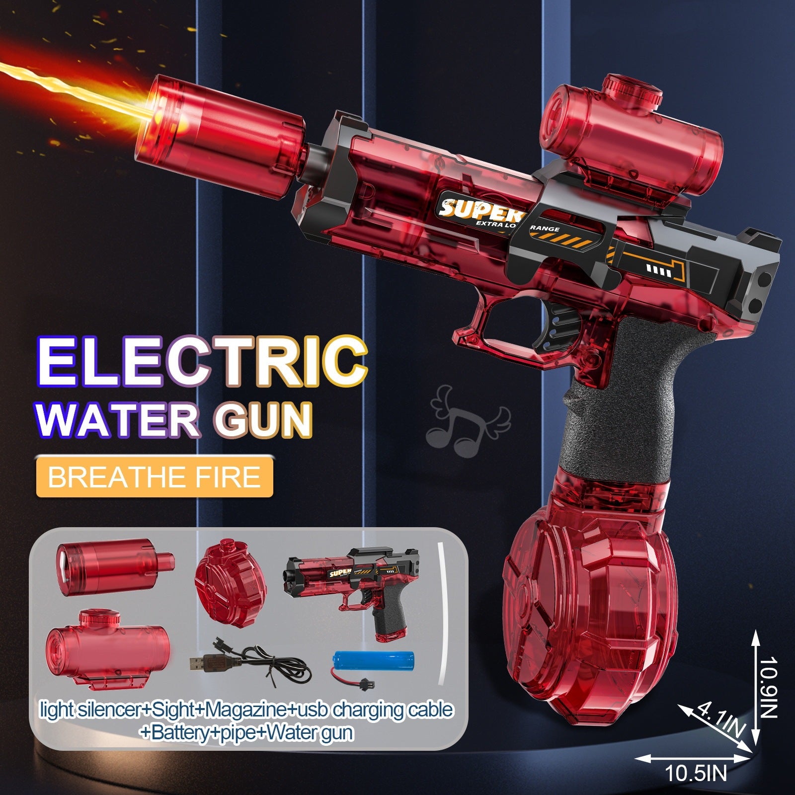 New Ice Mouse Ice Explosion Electric Water Gun Children's High-speed Continuous Hair Linkage Reloading Large Capacity Water Pistols Toy - LJ Enterprise