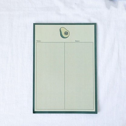 Patting Paper Cute Avocado Bear Sticky Note Book Tear