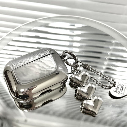 Electroplated Solid Color Heart Pendant Headphone Case