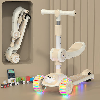Unisex Baby 3-in-1 Slide-and-Fold Ride-On Toy