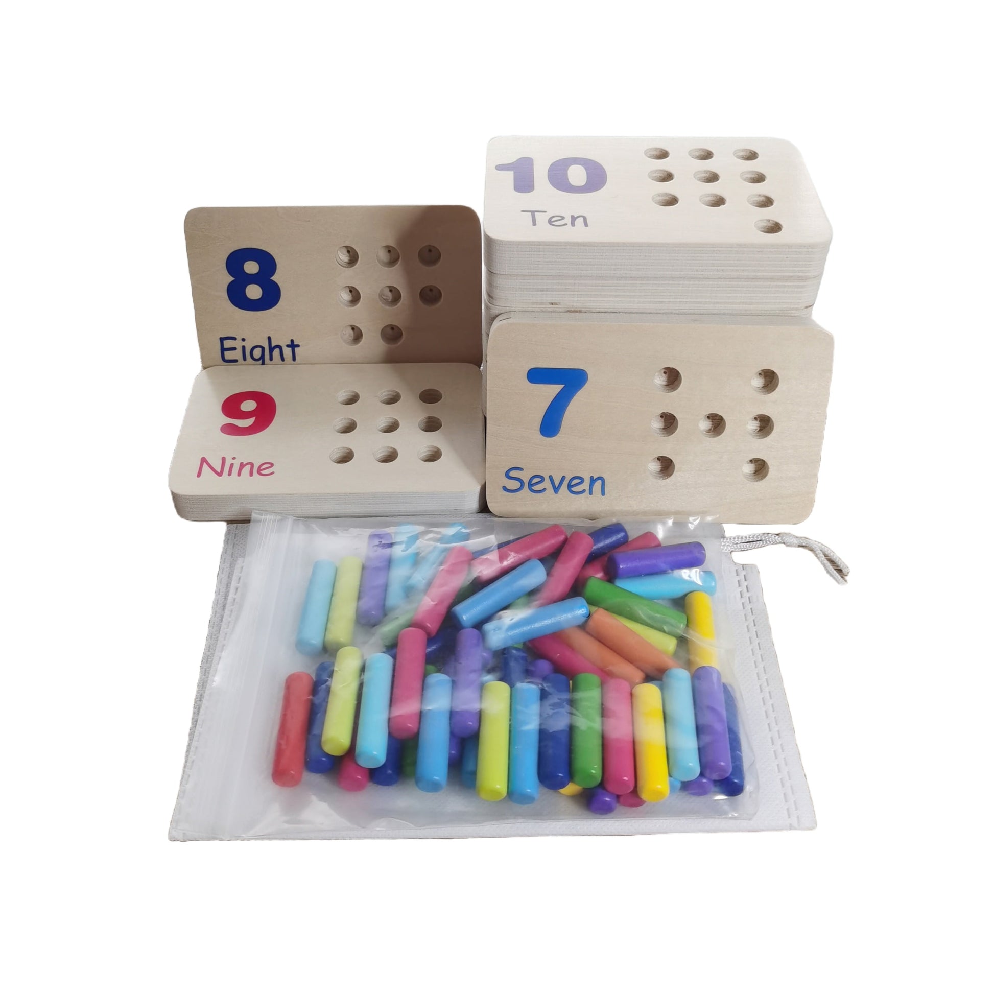 Montessori Wooden Educational Toy Counting & Number Board, Learning 1-10 Math Number, Preschool Activity for Toddlers, Toddler Learning Toys