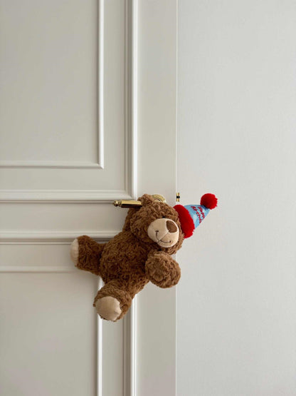Cute Birthday Bear Doll Bedroom Door Handle Decoration Plush Toy