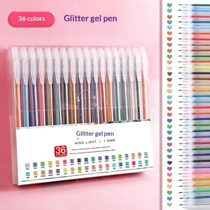 Colorful Glitter Pens Luminous Shimmering Curry Pens Sparkling Ballpoint Pens