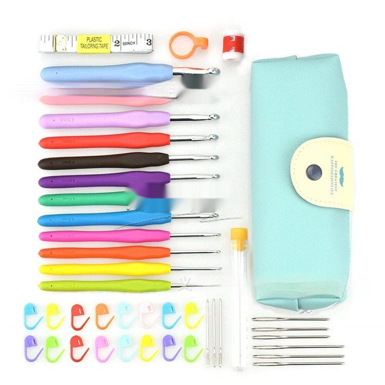 Crochet Needle Beard Pack Crochet Hook Set Colorful TPR Soft Handle Crochet - LJ Enterprise