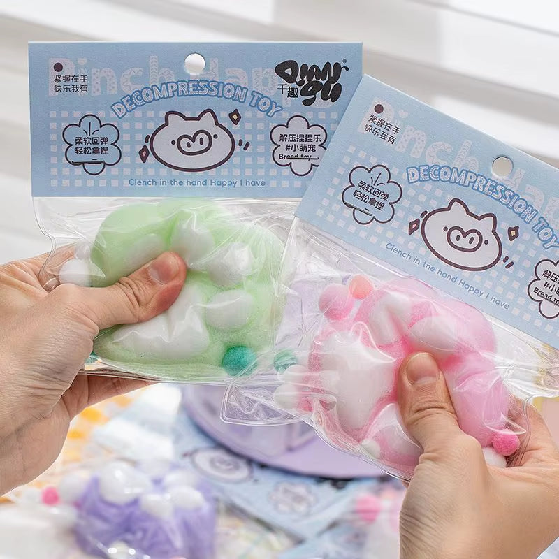 JN Handmade TPR Soft Pinch Squeeze Toy Unique Taba Squishy Paw for Kids 5-7 Years Slow Rebound Hamster Cat Paw Gift Idea