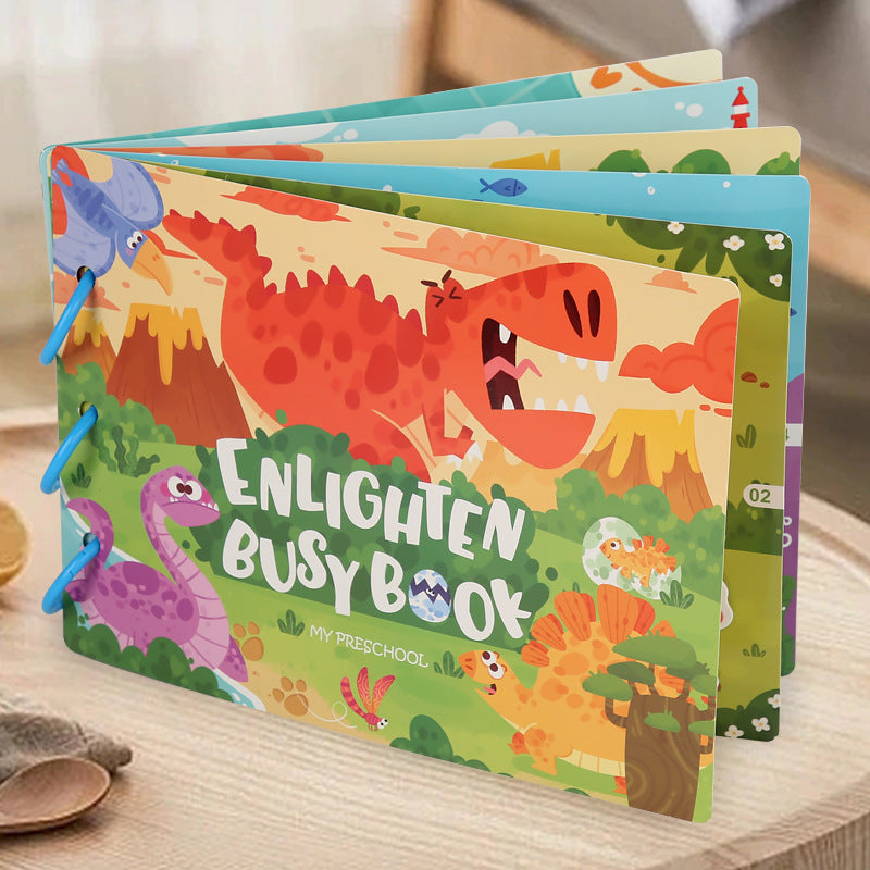 Educational Quiet Paste Book Full English Early Education Velcro Paper Enlightenment Toys - LJ Enterprise