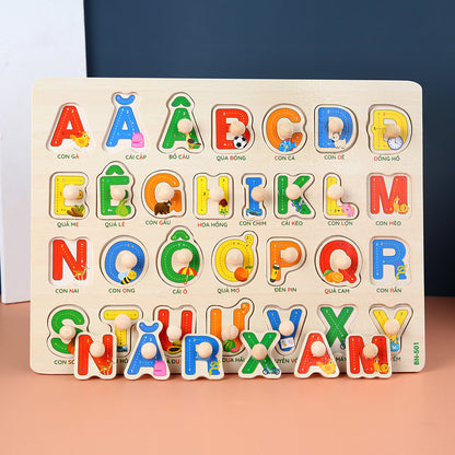 Early Childhood Education Puzzle Animal Alphabet Cognition Wooden Toys