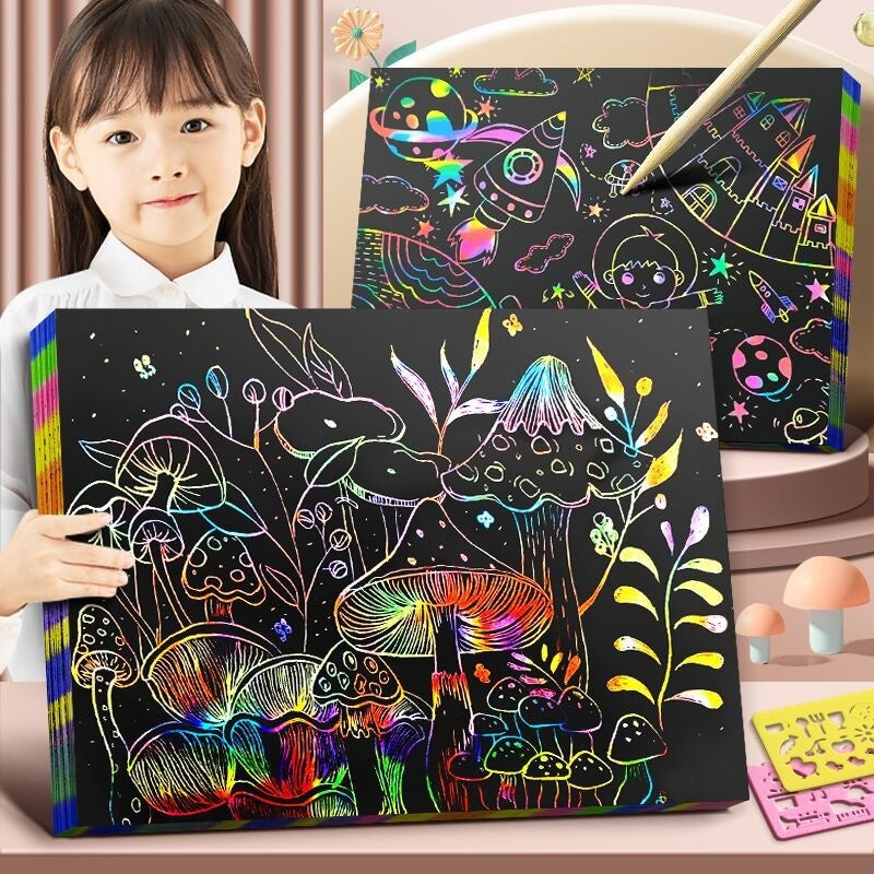 Children's Color Graffiti Paper Scraping Painting Books