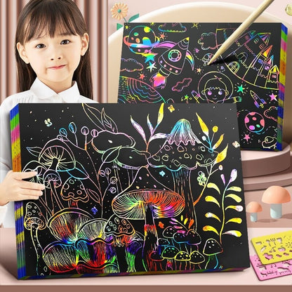 Children's Color Graffiti Paper Scraping Painting Books