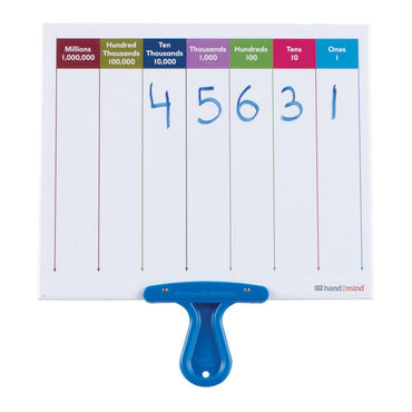 Place Value Answer Boards, Double-Sided Dry Erase Paddles with Handle, Classroom Whiteboards for Students, Math Manipulatives 4Th Grade, Math Teacher Must Haves (Set of 4)
