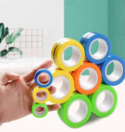 Magnetic finger rotating ring