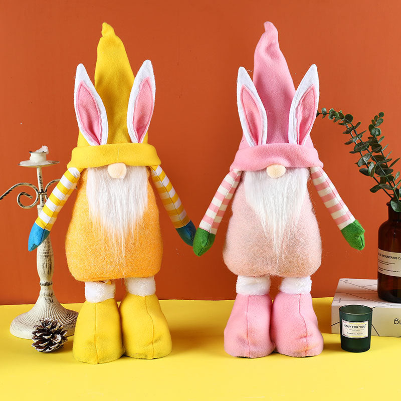 Easter Retractable Rabbit Standing Doll Window Home Decoration Ornament