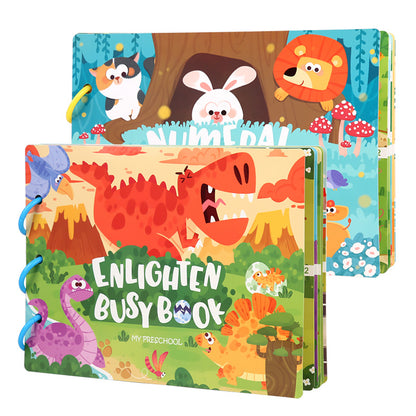 Educational Quiet Paste Book Full English Early Education Velcro Paper Enlightenment Toys - LJ Enterprise