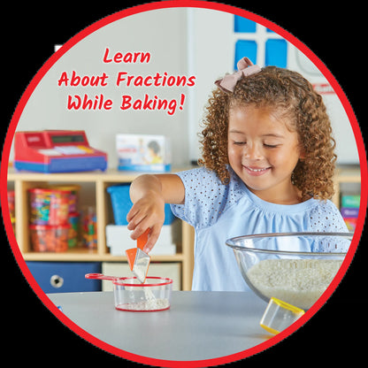 Rainbow Fraction Measuring Cups, Kids Kitchen Supplies (Set of 4), Mathematics & Counting Toys
