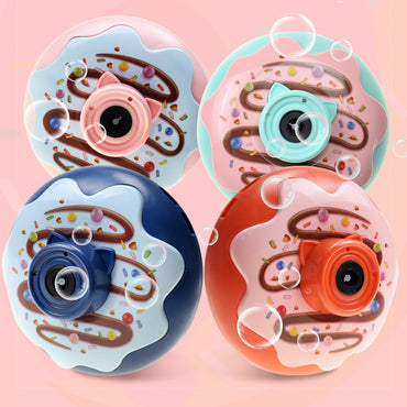 Electric Bubble Machine Automatic Cartoon Doughnut Shape Bubble Blower For Kids