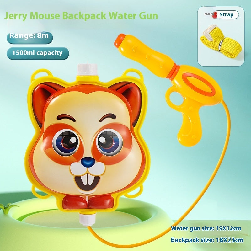 Children's Pull-out Backpack Water Gun Toy Water Playing Outdoor Water Fight Water - LJ Enterprise