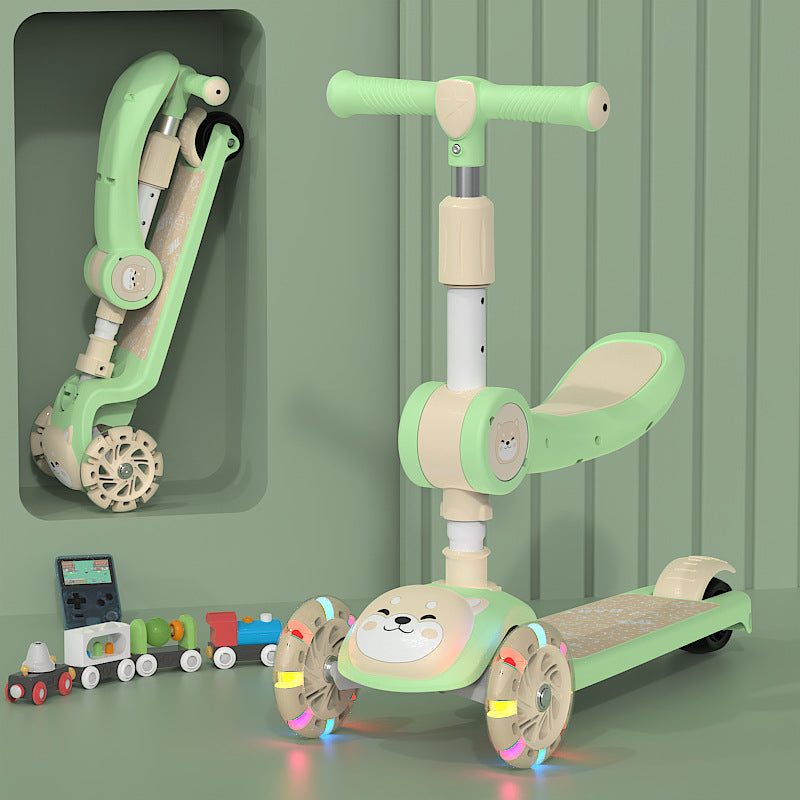 Unisex Baby 3-in-1 Slide-and-Fold Ride-On Toy