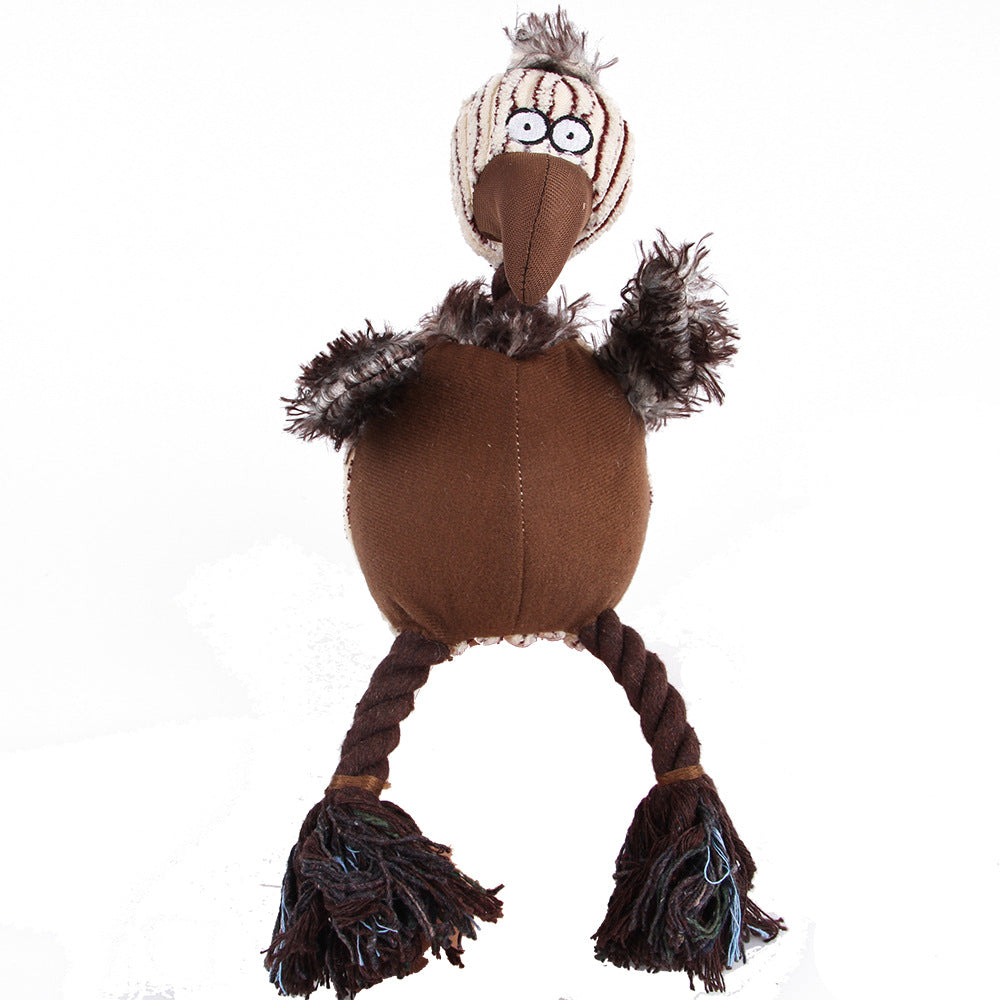 Pet Plush Molar Teeth Resistant To Bite And Sound Dog Cartoon Bird Sounding Toy