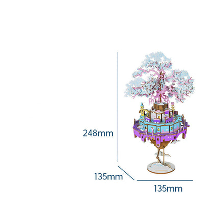 Handmade Merry-go-round Music Box Wooden Puzzle Toys